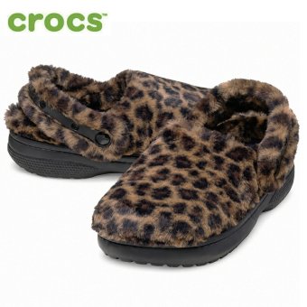 クロックス サンダル レディース クロッグ 冬サンダル 軽量 あたたか 防寒 ファー 室内 室外 crocs C UNFURGTBLE CLOG 212002 ヒョウ柄 レオパード