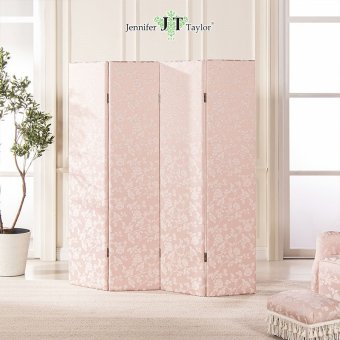 ピンク パーテーション 高さ180cm / ジェニファーテイラー パーテイション スクリーン 4連 間仕切り 衝立 ついたて インテリア 雑貨 高級 おしゃれ エレガント 姫系 リビング 寝室 可愛い 大人可愛い ハルノピンク ジェニファー