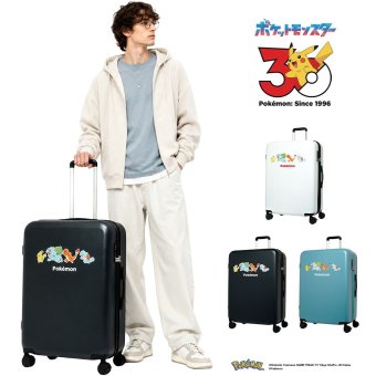 POKEMON 30周年限定 キャリーケース Lサイズ 96L スーツケース かばん 大容量 宿泊 旅行 出張 レディース メンズ ギフト プレゼント ブラック pk0917-67