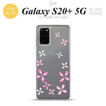 SC-52A SCG02 Galaxy S20+ 5G スマホケース ソフトケース 花柄 カット ピンク メンズ レディース nk-s20p-tp076