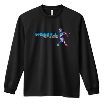 野球 ロンT 長袖 Tシャツ メンズ 練習着 レディース ジュニア ウェア ドライ おもしろ tシャツ 名入れ おしゃれ キッズ 文字入れ無料 「ポリゴンシルエットのベースボール」 アートワークスコウベ 【送料無料】