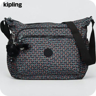 キプリング ショルダーバッグ レディース ブランド Kipling ギャビー ロゴ ワンポイント 総柄 KI3186-7FP Geo Feather