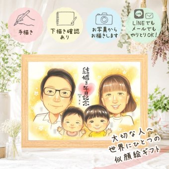 結婚記念日の贈り物に、贈り物にぴったりの似顔絵です。 ギフト 結婚記念日 似顔絵 プレゼント 手描き 贈り物 名入れ 結婚記念日 お祝い 周年記念 結婚30周年 結婚10周年 記念 金婚式 ご両親 夫婦 家族 修正無料 下書き確認 名入れ 喜ばれる 宝物 一生もの 親孝行 一生もの 記念日 結婚記念日 感謝 宝物 結婚祝い イラスト 闘病中の方への励まし ブライダルギフト サプライズ ホワイトデー