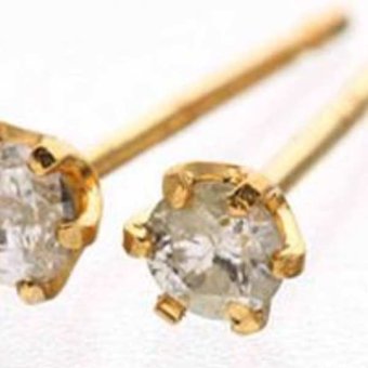 K18 ダイヤモンドピアス 0.1ct ゴールド ピアス 18金 ダイヤピアス レディース シンプル 一粒ピアス 両耳用 ジュエリー アクセサリー ギフト プレゼント