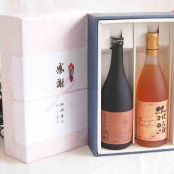 実りの秋の贈り物 感謝の贈り物ボックス 酒粕だけの焼酎と国産ワインセット(おたる醸造 旅路orange 白ワイン やや辛口(北海道)720ml大分県井上酒造もろみ焼酎32度 720ml