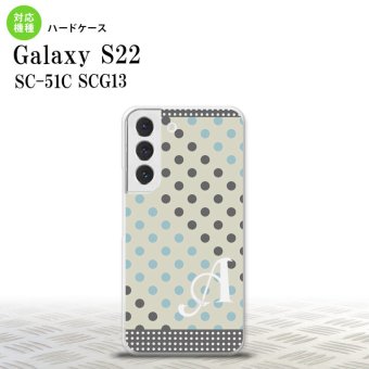 SC-51C SCG13 Galaxy S22 スマホケース 背面ケース ハードケース ドット 水玉 C グレー 青 +アルファベット メンズ レディース nk-s22-1650i