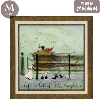 サムトフト リトル サプライズ ST-08125 Mサイズ アートフレーム 絵画 犬 ベンチ 人物 ギフト アート おしゃれ 北欧 インテリア お部屋