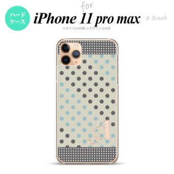 iPhone11ProMax iPhone11pro max スマホケース ハードケース ドット 水玉 C グレー 青 +アルファベット メンズ レディース nk-i11pm-1650i