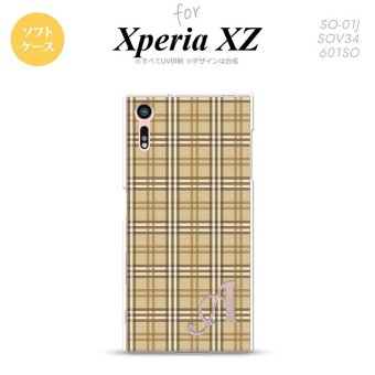 【SO01J】【スマホケース/スマホカバー】【エクスペリア XZ 】SO01J スマホケース XPERIA XZ ケース エクスペリア XZ  イニシャル チェックB ベージュ nk-so01j-tp444ini【メール便送料無料】