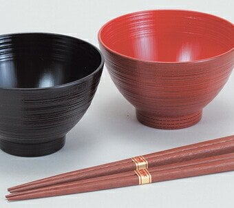 山中塗　刷毛目汁椀ペア　根来・曙（箸付) インテリア 漆器 盆 カタログギフト 景品 粗品