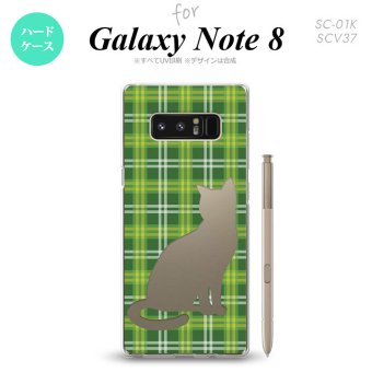 【SC01K】【スマホケース/スマホカバー】【ギャラクシー ノート8】SC01K スマホケース Galaxy Note8 SC-01K カバー ギャラクシー ノート8 猫 チェック緑B nk-sc01k-958【メール便送料無料】