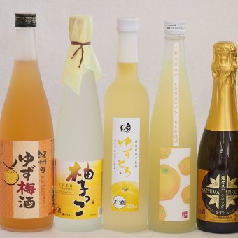 まるごとゆずのお酒5本セット(天然のゆず果汁使用薩摩スパークリングゆずどん(鹿児島) 甘酸っぱい爽やかな柚子っこ 大分県産ゆず使用小野屋のゆず 国産ゆず使用ゆずとろ(福島) 紀州のゆず梅酒(和歌山)) 375ml×1本 500ml×3本 720ml×1本