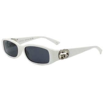 グッチ GUCCI サングラス グローバルフィット アイウェア UVカット レクタンギュラー GG1661S-003 メンズ レディース ユニセックス ホワイト+グレー 国内正規品