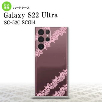SC-52C SCG14 Galaxy S22 Ultra スマホケース 背面ケース ハードケース レース 帯 A ピンク メンズ レディース nk-s22ul-1095
