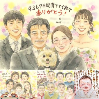 結婚のプレゼントに、思い出を鮮やかに残す似顔絵。初めての似顔絵注文でも安心です。 プレゼント 似顔絵 結婚祝い 名入れ 贈り物 ギフト 手描き 結婚 婚礼 感謝 挙式 結婚式 新婦 新郎 名入れ 修正無料 下書き確認 喜ばれる 親孝行 宝物 一生もの 披露宴 結婚式 入籍 一生もの 大人数 同窓会 二次会 クリスマス 初任給 オリジナル メモリアル キレイ 応援 傘寿祝い 記念日 メモリアルギフト