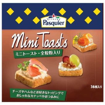 ブリオッシュ パスキエ ミニトースト 全粒粉入り 80g 24個セット フランス産 輸入菓子 パン おつまみ カナッペ クラッカー 保存食 非常食 パーティー おもてなし