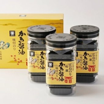 広島のり マルヒャクの「特選かき醤油味付けのり」海苔1500円セット （1本32枚×3本）