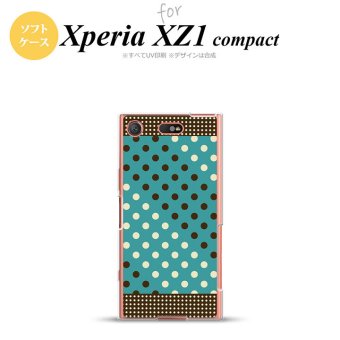 【SO02K】【スマホケース/スマホカバー】【エクスペリア XZ1】SO02K スマホケース Xperia XZ1 Compact SO-02K カバー エクスペリア XZ1 ドット・水玉 青緑×茶 nk-so02k-tp1654【メール便送料無料】
