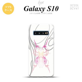 SC-03L SCV41 Galaxy S10 スマホケース ソフトケース ピンスト 白 ピンク メンズ レディース nk-s10-tp1246