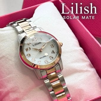 国内正規品 Lilish リリッシュ ソーラー腕時計 レディース 小ぶり かわいい ソーラー 時計 おしゃれ シルバー×ピンクゴールド 学生 入学 卒業 就職祝い プレゼント 10代 20代 女性 記念日 ギフト 成人 卒業 入学