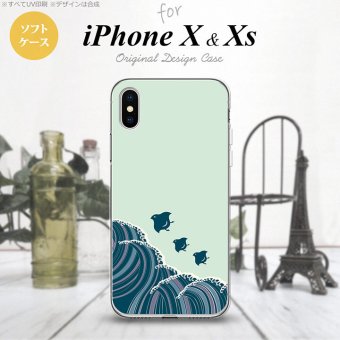 【iPhoneX】【スマホケース/スマホカバー】【アイフォンX】iPhoneX スマホケース カバー アイフォンX 波鳥 緑 nk-ipx-tp1732【メール便送料無料】