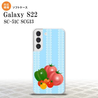 SC-51C SCG13 Galaxy S22 スマホケース 背面ケースソフトケース ベジタブル トマト 青 メンズ レディース nk-s22-tp666