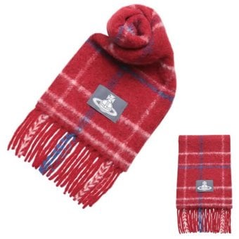 ヴィヴィアンウエストウッド マフラー Vivienne Westwood CHUNKY CHECK 8103014F-W01MO-H401 ユニセックス RED レッド チェック柄