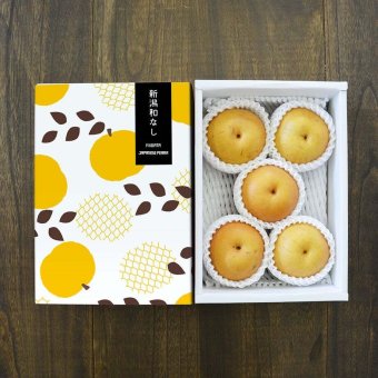 【予約：9月中旬〜随時発送】にいがた和梨 新碧-しんみどり- 約2kg 化粧箱入 (3〜5玉) ギフト プレゼント お中元 お歳暮 出産祝い 内祝い お誕生日 御祝 御礼 母の日 父の日 敬老の日 記念日 手土産 季節の贈り物【送料無料】