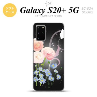SC-52A SCG02 Galaxy S20+ 5G スマホケース ソフトケース 花柄 ミックス C 黒 メンズ レディース nk-s20p-tp283