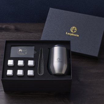 【冬の氷ギフト】ビアキューブ 永久に溶けない氷 タンブラーギフトセット(シルバー) グランプリ獲得 ラッピング・手提げ袋 無料 | その他酒器・バー・ワイングッズ