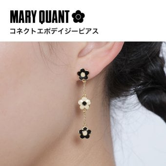 【公式】MARY QUANT マリークヮント コネクトエポデイジー ピアス（ブラック×ホワイト） アクセサリー