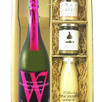 ★ 送料無料 ★ Ｗ ( ダブリュー ) 山田錦 純米  720ml ＋ ディップ3種セット【 9448 】【 日本酒・おつまみセット 】【 要冷蔵 】【 ハロウィン 贈り物 ギフト プレゼント 誕生日 結婚のお祝い 】