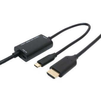 ミヨシ USD-PFH15／BK USB PD対応 USB Type-C HDMI変換ケーブル 1.5m ブラック
