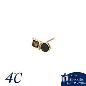 【無料ラッピング】  ヨンドシー 4℃ The Tidal K10イエローゴールド ピアス 片耳用 ブラックカルセドニー ブランド 正規品 新品 ギフト プレゼント 人気 おすすめ 誕生日 記念日 クリスマス 送料無料