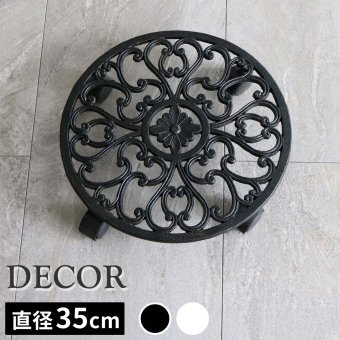 ガーデン エクステリア アイアン製プランタースタンド キャスター付 35cm「DECOR」(デコール) IF-N0037 花台 鉢置き 鉢 プランター フラワースタンド スタンド ボード 鉄製 スチール おしゃれ 新生活