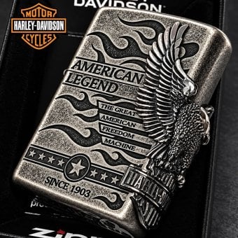 ZIPPO ハーレー ダビッドソン ジッポ ライター アンティークシルバー 銀古美 3面大型メタル 鷲 HARLEY-DAVIDSON 日本国内限定モデル かっこいい メンズ ギフト