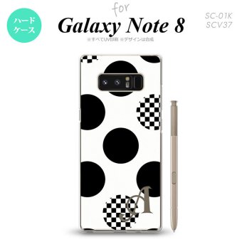 【SC01K】【スマホケース/スマホカバー】【ギャラクシー ノート8】SC01K スマホケース Galaxy Note8 ケース ギャラクシー ノート8 イニシャル 水玉A 白×黒 nk-sc01k-1112ini【メール便送料無料】