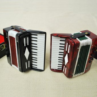 ミニチュア楽器！アコーディオン　（黒・赤）♪※この商品はお取り寄せ商品です♪♪【楽器-音楽雑貨】