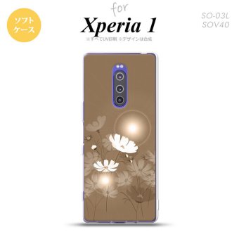 SO-03L SOV40 901SO Xperia 1 スマホケース ソフト カバー コスモス ベージュ nk-xp1-tp605