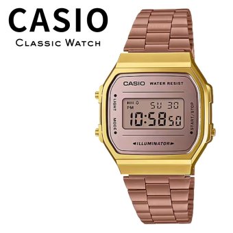箱なし 希少デザイン カシオ 腕時計 メンズ レディース ローズゴールド パープル CASIO A168 海外モデル レトロ デジタル チプカシ ミラー プレゼント ギフト 成人 卒業 入学