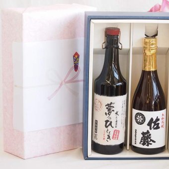 プレミアム焼酎 夢のひとときギフトボックス ５年熟成長期貯蔵麦焼酎夢のひととき30°(大分県)720ml芋焼酎佐藤25°(鹿児島県)720ml