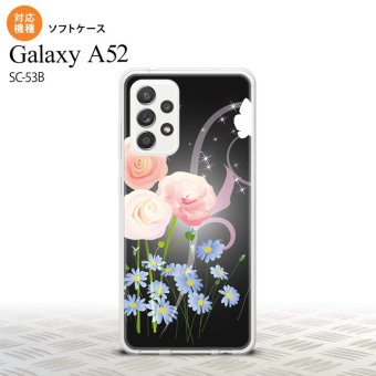 SC-53B Galaxy A52 スマホケース ソフトケース 花柄 ミックス C 黒 メンズ レディース nk-sc53b-tp283