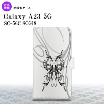 Galaxy A23 GalaxyA23 手帳型スマホケース カバー ピンスト 白 黒 2022年 10月発売 nk-004s-a23-dr1248