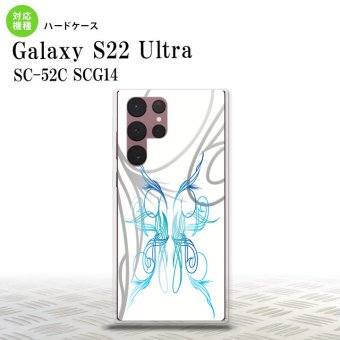SC-52C SCG14 Galaxy S22 Ultra スマホケース 背面ケース ハードケース ピンスト 白 青 メンズ レディース nk-s22ul-1249