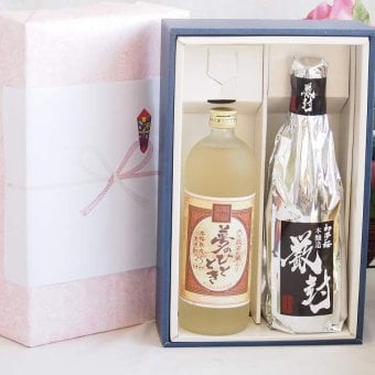 プレミアム焼酎 夢のひとときギフトボックス 熟成麦焼酎 夢のひととき25°(大分県)720ml日本酒厳封本醸造15°(愛知県)720ml