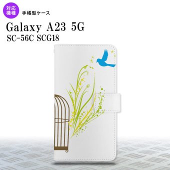 Galaxy A23 GalaxyA23 手帳型スマホケース カバー 青い鳥 黄 2022年 10月発売 nk-004s-a23-dr1291