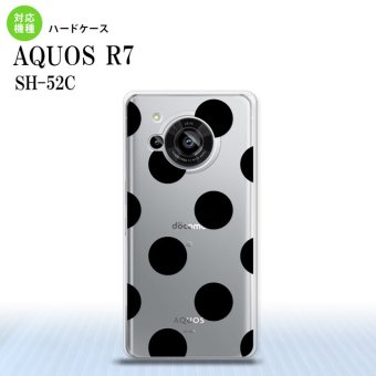 SH-52C AQUOS R7 スマホケース 背面ケース ハードケース ドット 水玉 A 黒 2022年 7月発売 nk-r7-001