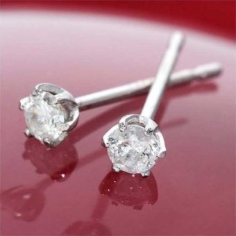 ダイヤモンドピアス プラチナ 0.1ct 一粒 ダイヤ レディース シンプル 定番 普段使い オフィス フォーマル アクセサリー ジュエリー 誕生石 ギフト プレゼント