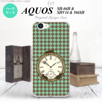 【SHV34】【スマホケース/スマホカバー】【アクオス セリエ】SHV34 スマホケース AQUOS SERIE SHV34 カバー アクオス セリエ チェック時計 緑 nk-shv34-1223【メール便送料無料】