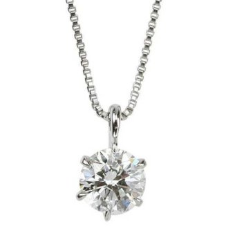 ダイヤモンド ネックレス 一粒 プラチナ Pt900 0.5ct 6本爪 Hカラー SI2クラス Goodカット 鑑定書付き ペンダント レディース シンプル アクセサリー 記念日 誕生日 ギフト